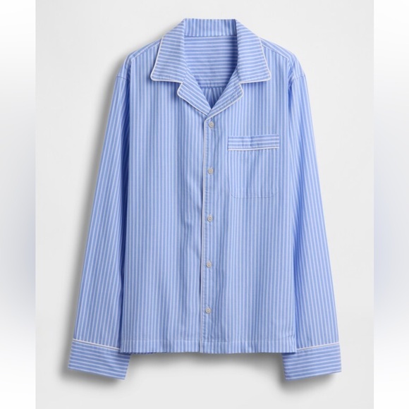 GAP Other - New Gap Pajama Top Women’s Small Poplin 100% cotton Long Sleeve Blue Striped